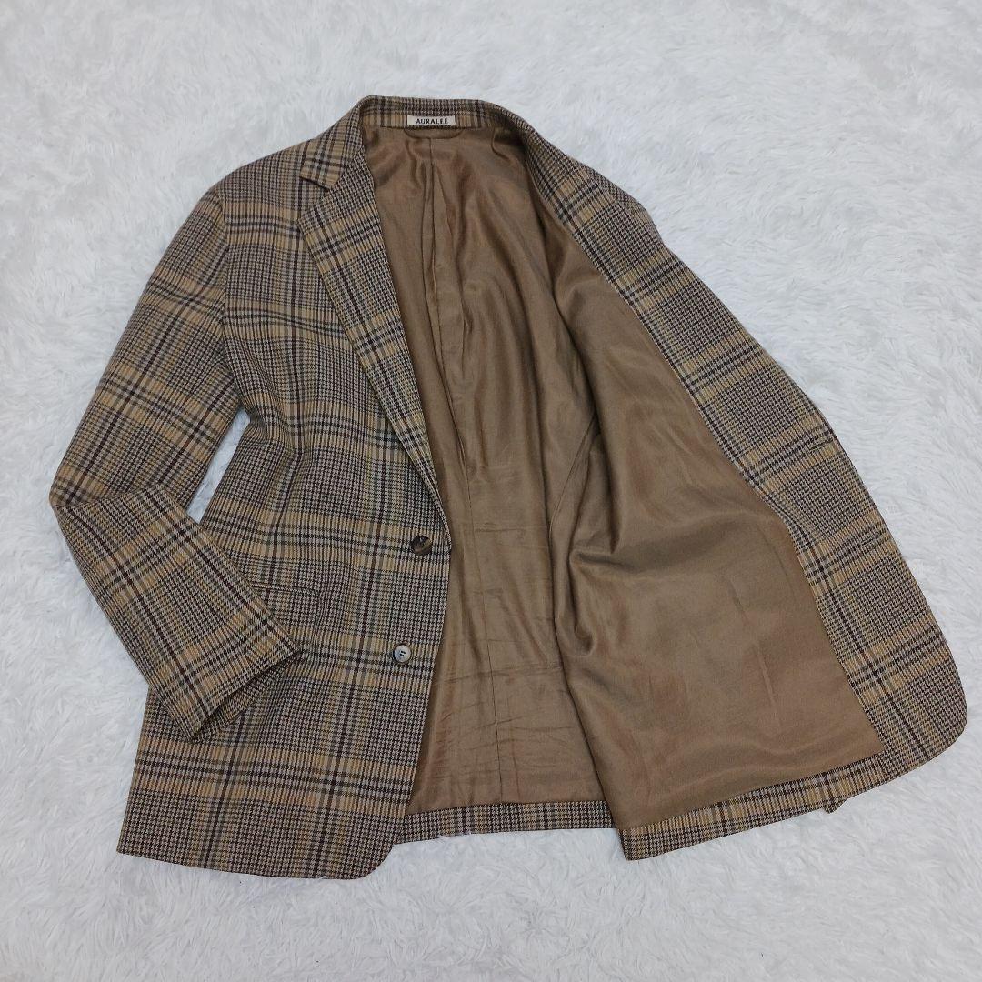 ✨菊池風磨着用✨未使用級✨オーラリー　ウールサージチェック ジャケット　3