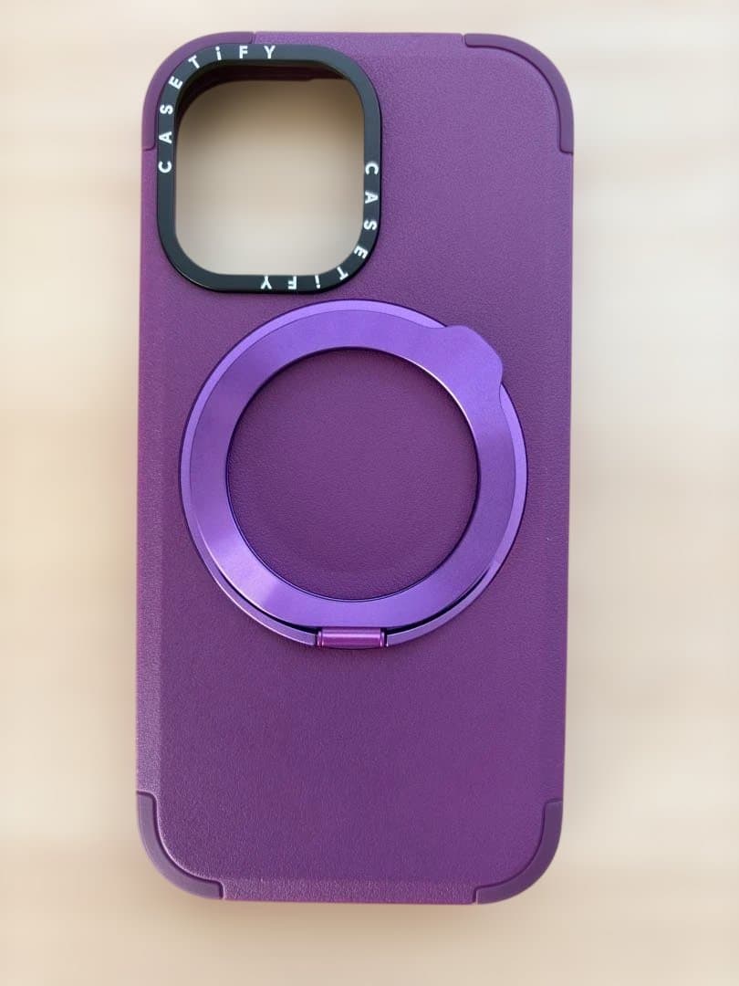 CASETiFY iPhone17フォースリングスタンドケース - マルベリー