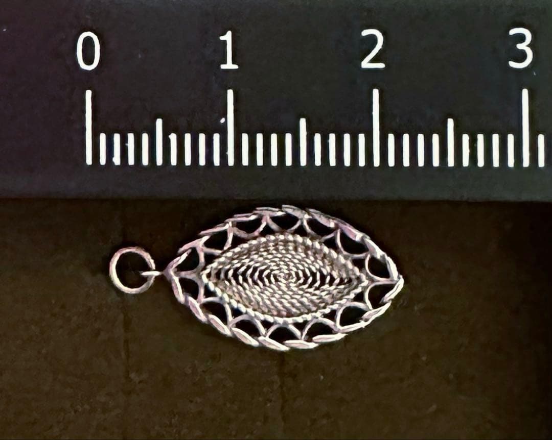 agete シルバー SV K10 ピアスチャーム レース模様 リーフ