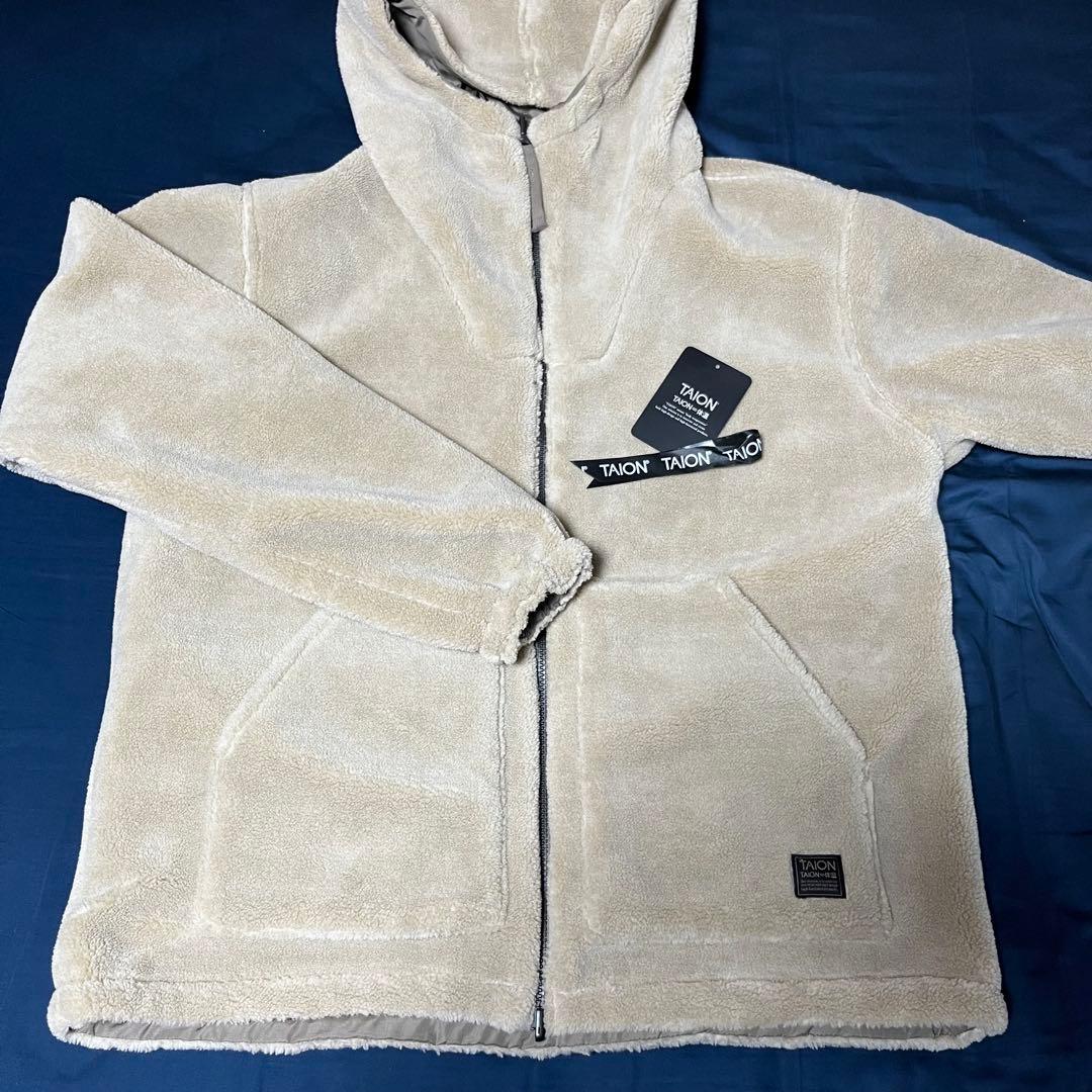 TAIONノンダウン ミリタリー リバーシブル ボア フーディー