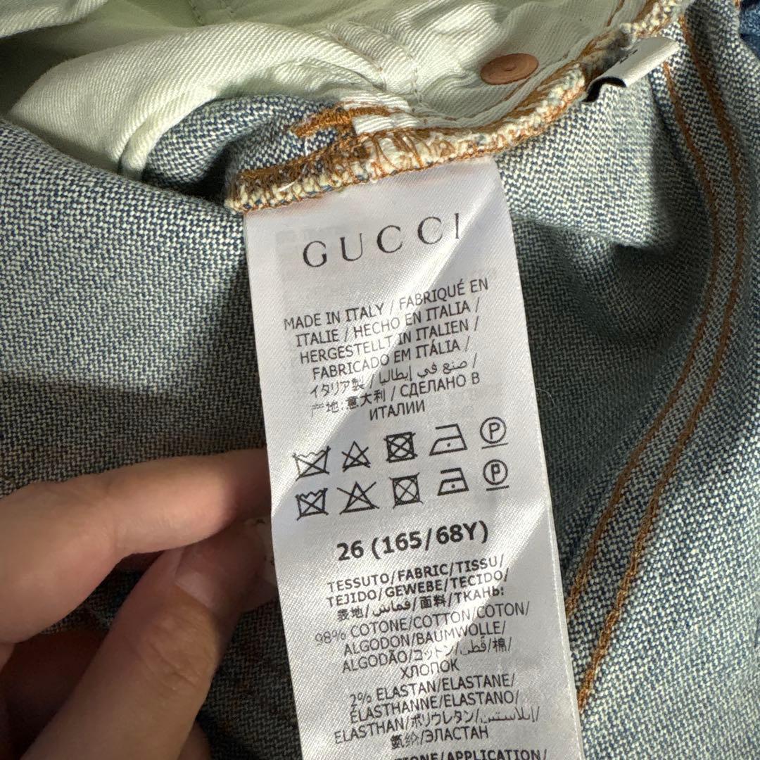 GUCCI チェリー刺繍 デニムショートパンツ　26