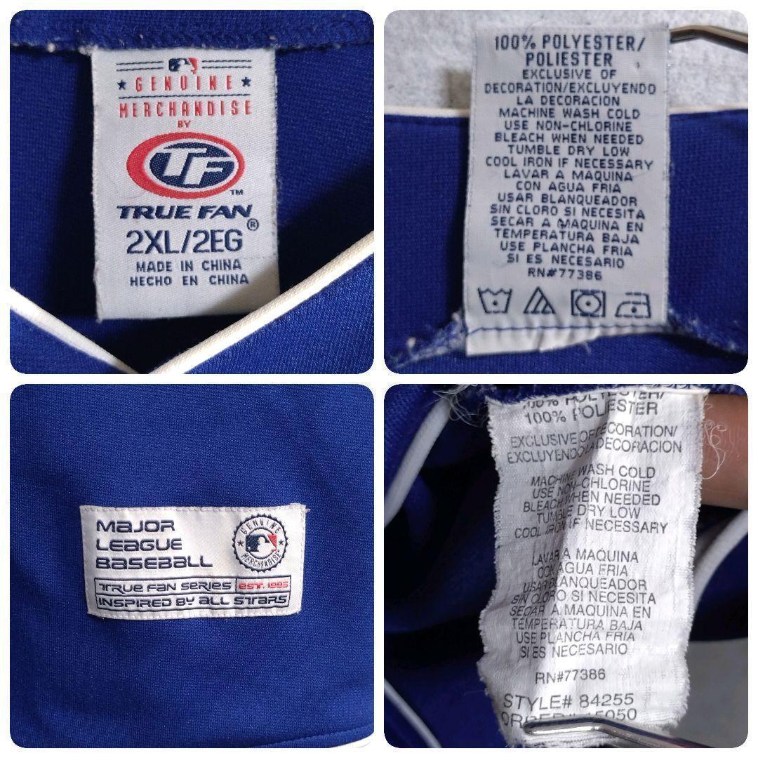 MLB★シカゴ・カブス 肉厚 ゲームシャツ ベースボールシャツ 青 2XL