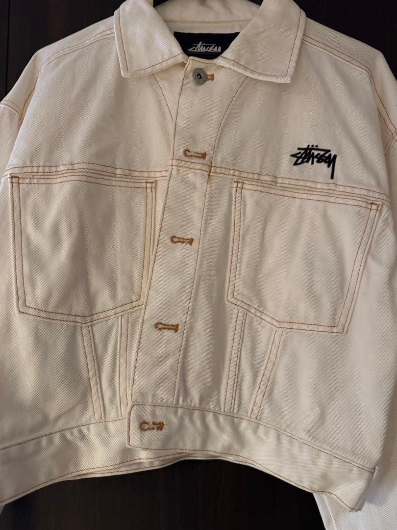 Stussy ホワイト デニムジャケット　レア