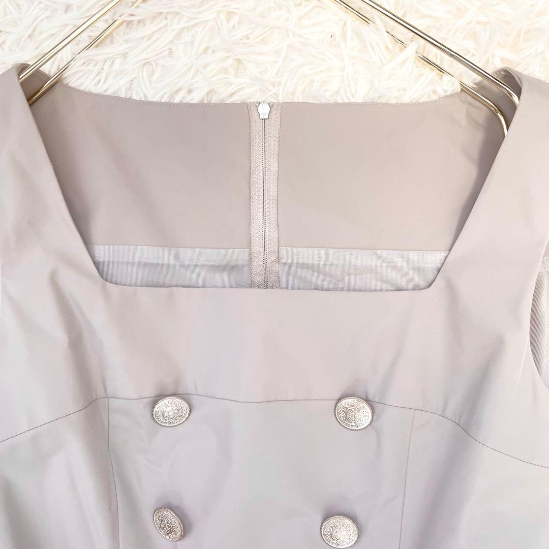 バニラ☆フォクシー ひざ丈ワンピース フレア 金ボタン ノースリーブ 40