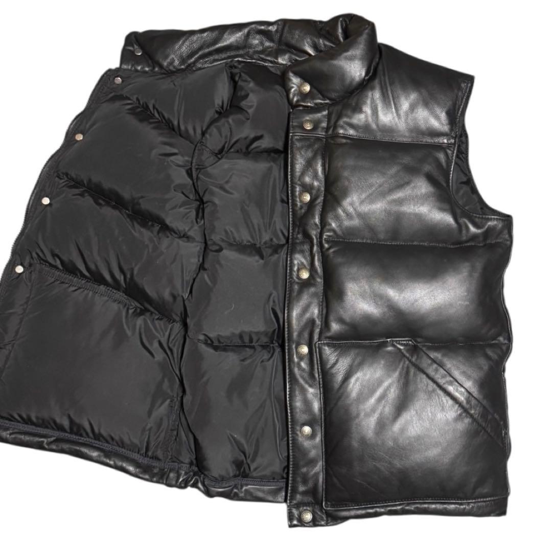 美品 Schott 米国製 204D 羊革 レザーダウンベスト ブラック L