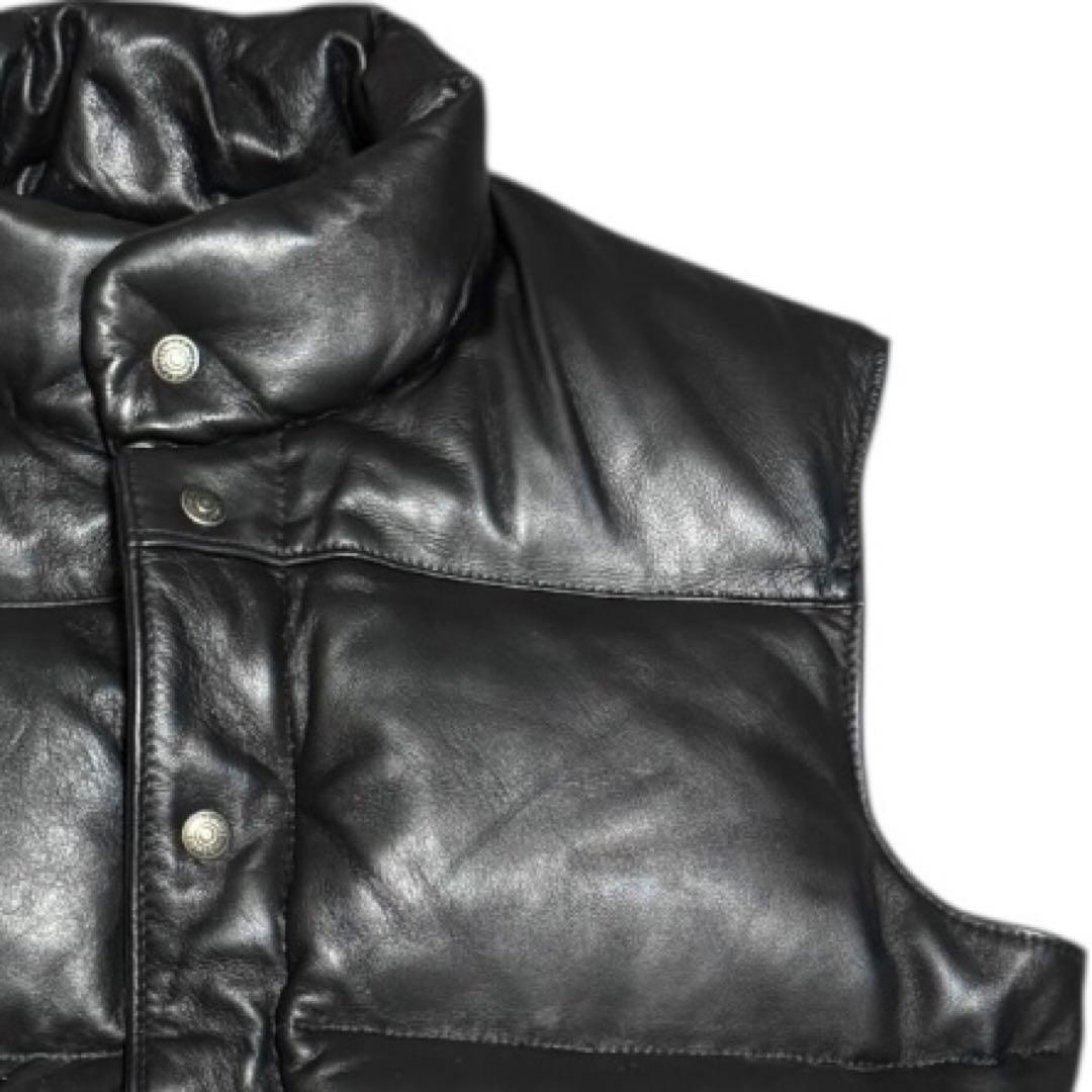 美品 Schott 米国製 204D 羊革 レザーダウンベスト ブラック L