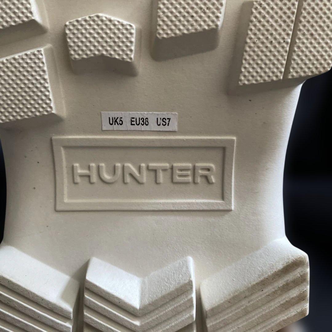 HUNTER ホワイトブーツ ジッパー付き