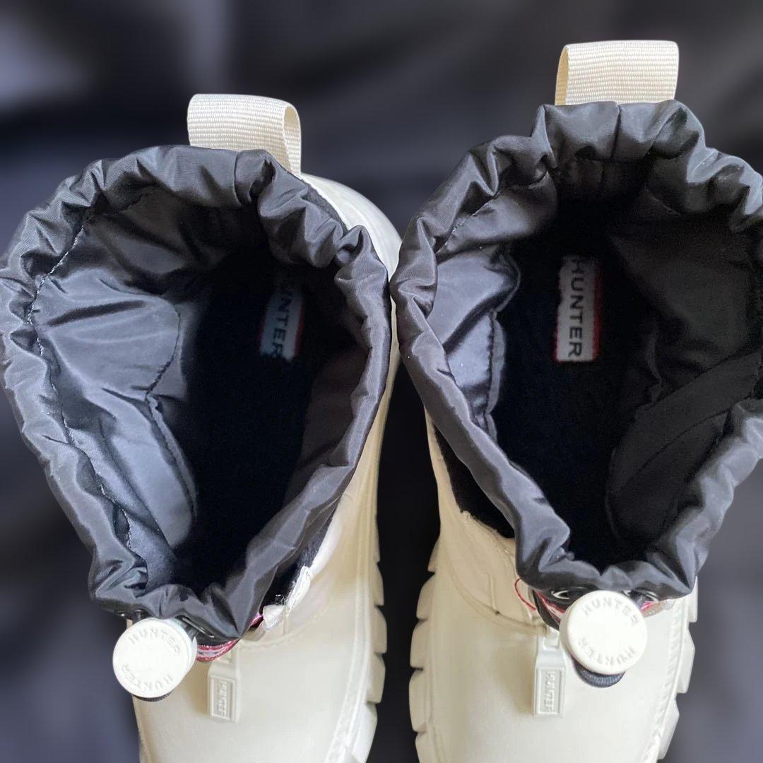 HUNTER ホワイトブーツ ジッパー付き