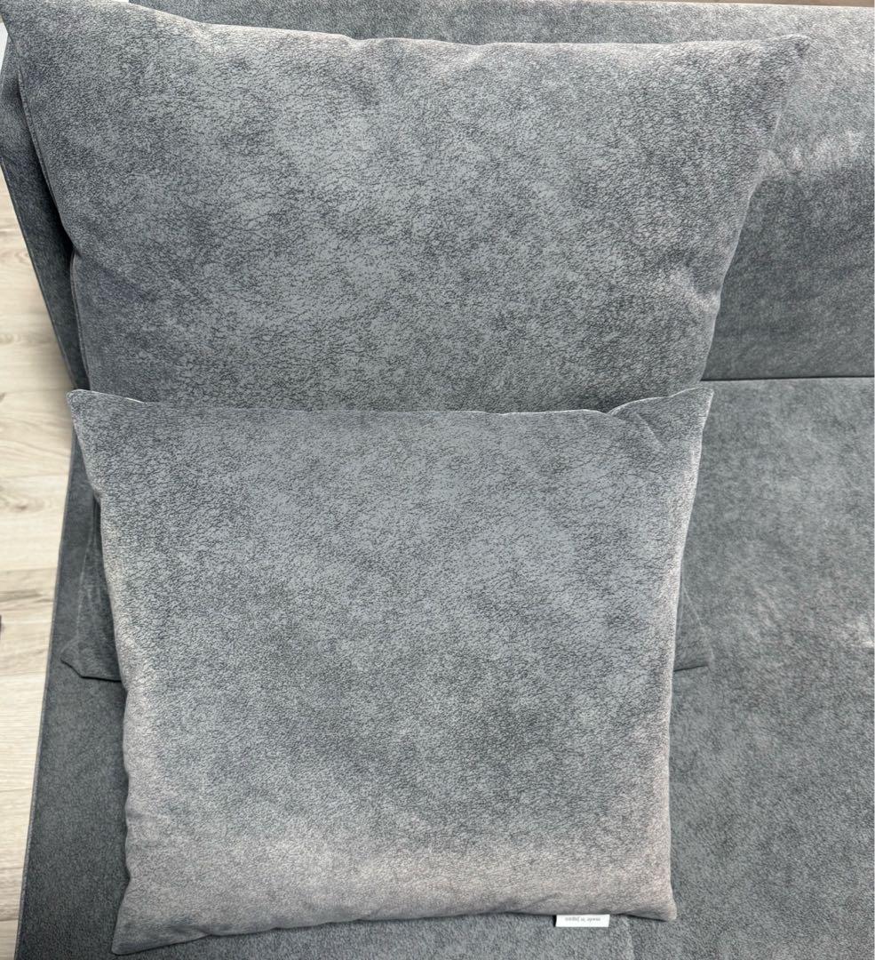 FLANNELSOFA2.5人掛けソファ+スツール＋クッション3種セット グレー