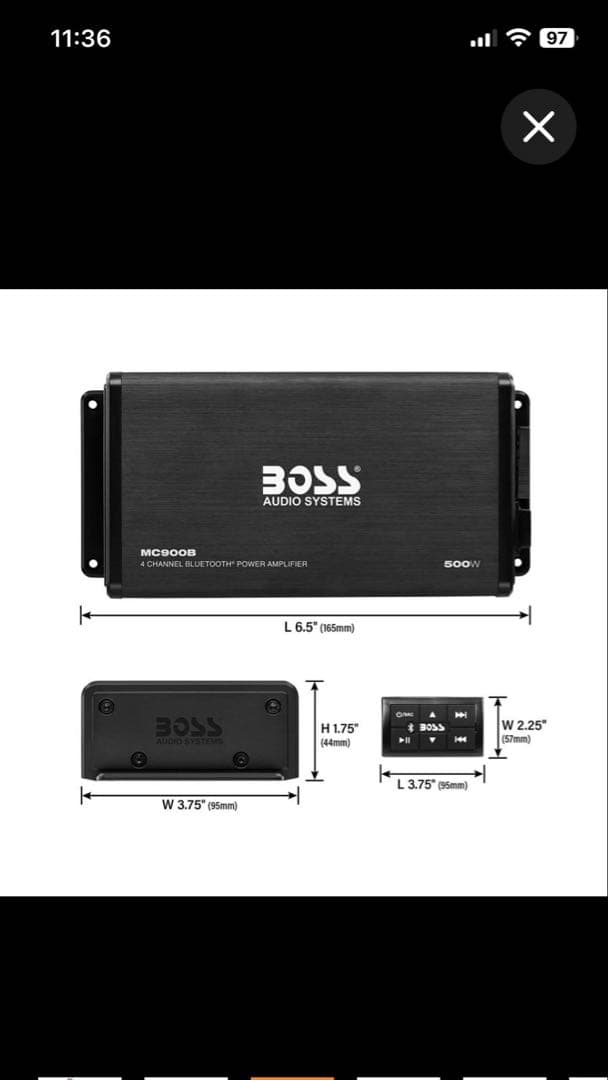 BOSS 500W 防水マリンオーディオ Bluetooth アンプ