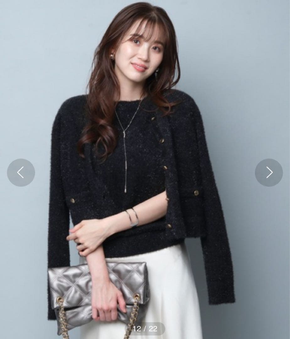 新品未使用　ジャスグリッティー　ラメニットアンサンブル　グレー2