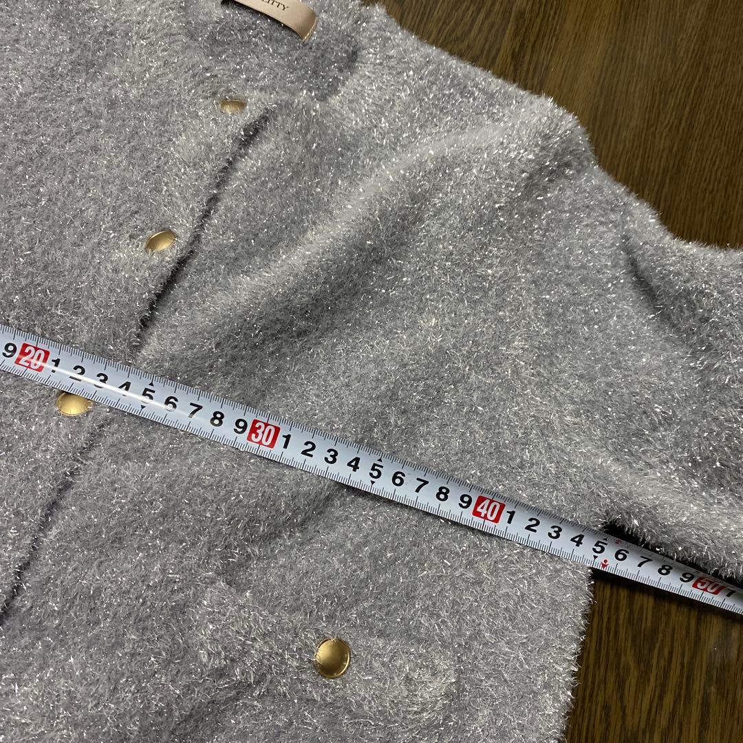 新品未使用　ジャスグリッティー　ラメニットアンサンブル　グレー2