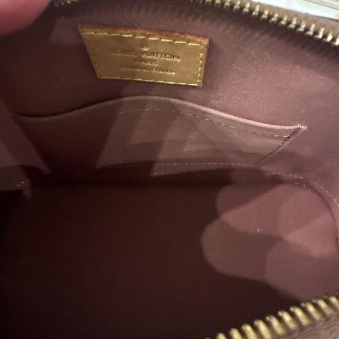 ルイ・ヴィトン ベージュ ヴェルニ　ハンドバッグ　ショルダー付