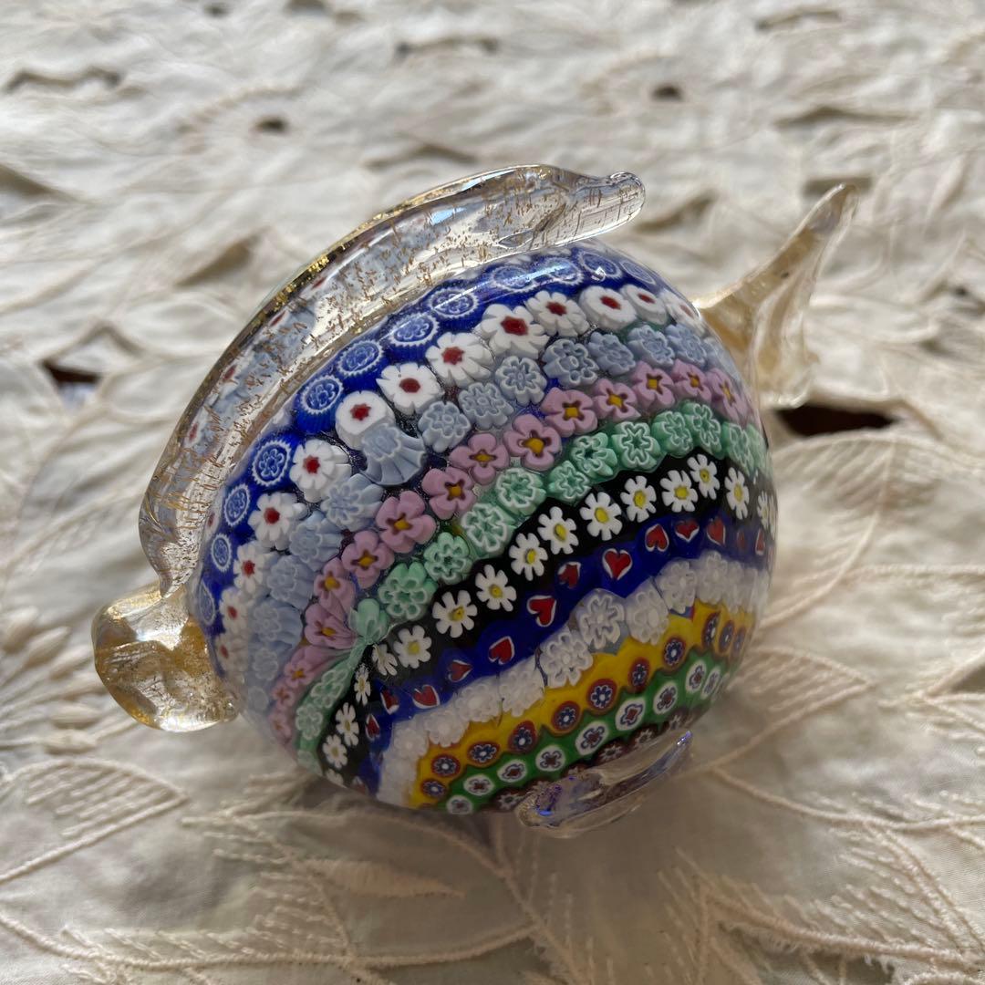 レア　ムラーノ　ベネチアンガラス　ミルフィオリ　魚