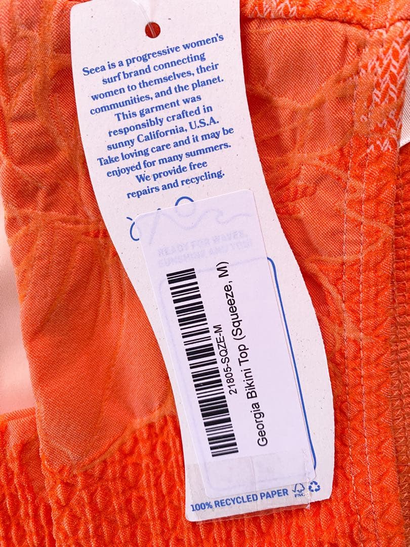 Seea シーア　新品未使用ビキニセットアップ　オレンジ