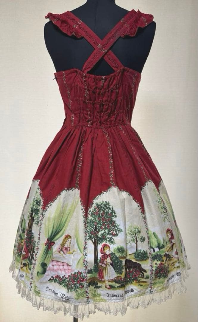 Innocent World♥︎赤ずきん柄ヨークレースJSK＆フードケープ 赤