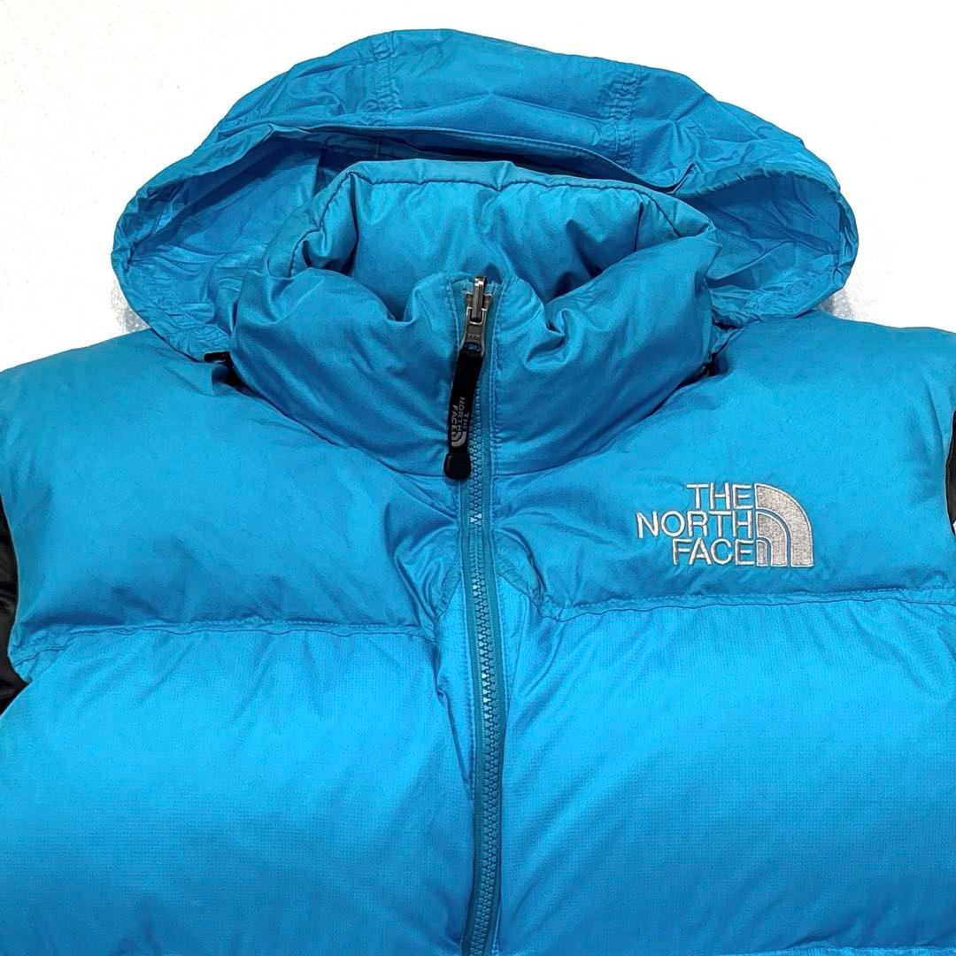 【センターロゴ/希少色】ノースフェイス　ヌプシ　ベスト　700FP　ダウン　水色