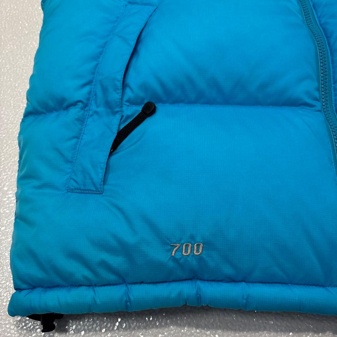 【センターロゴ/希少色】ノースフェイス　ヌプシ　ベスト　700FP　ダウン　水色
