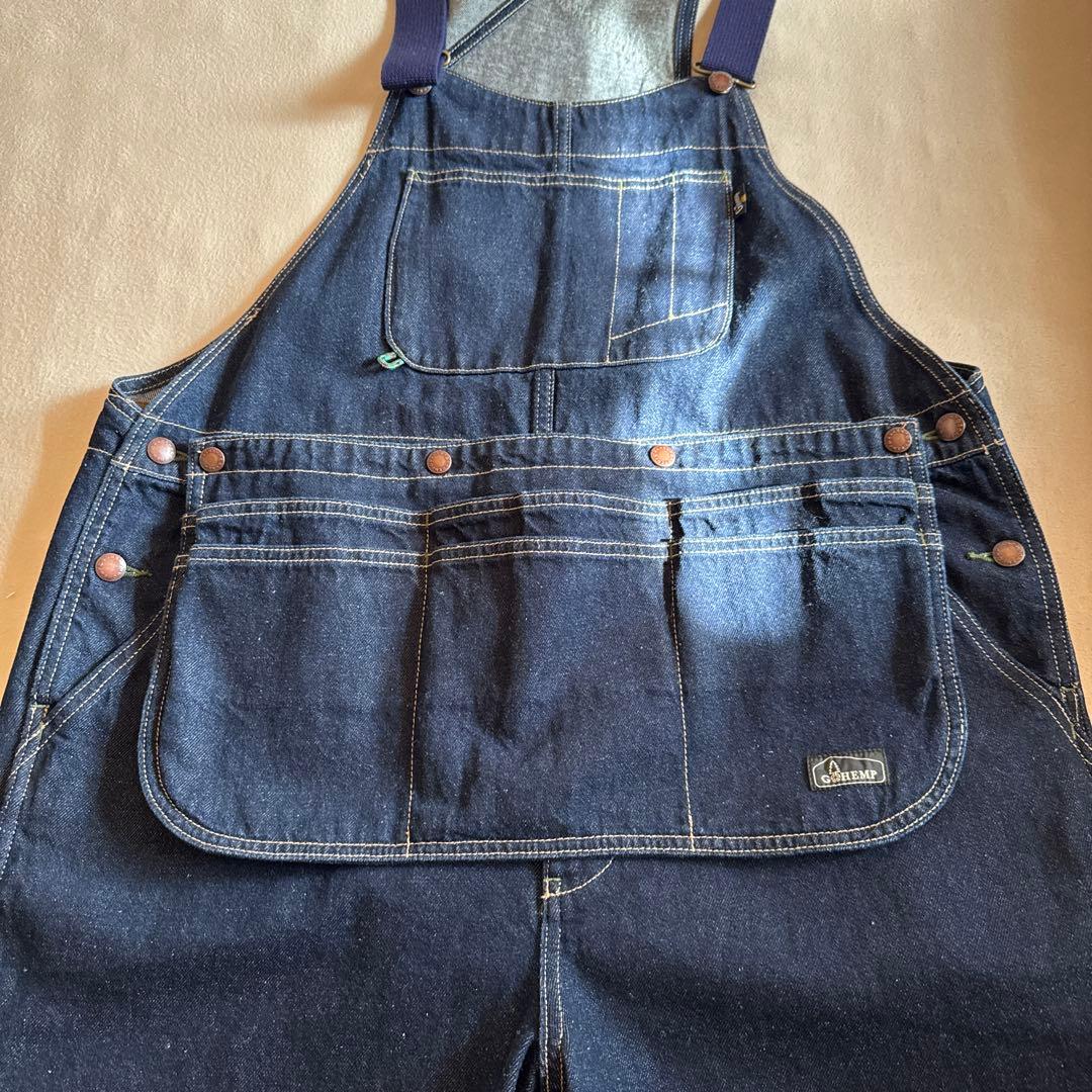 GOHEMP ダークブルー デニムオーバーオール