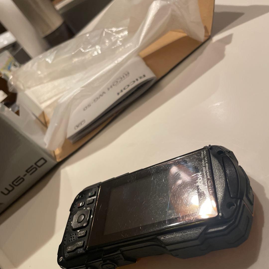 RICOH WG-50 ブラック デジタルカメラ 防水 32GB メモリーカード