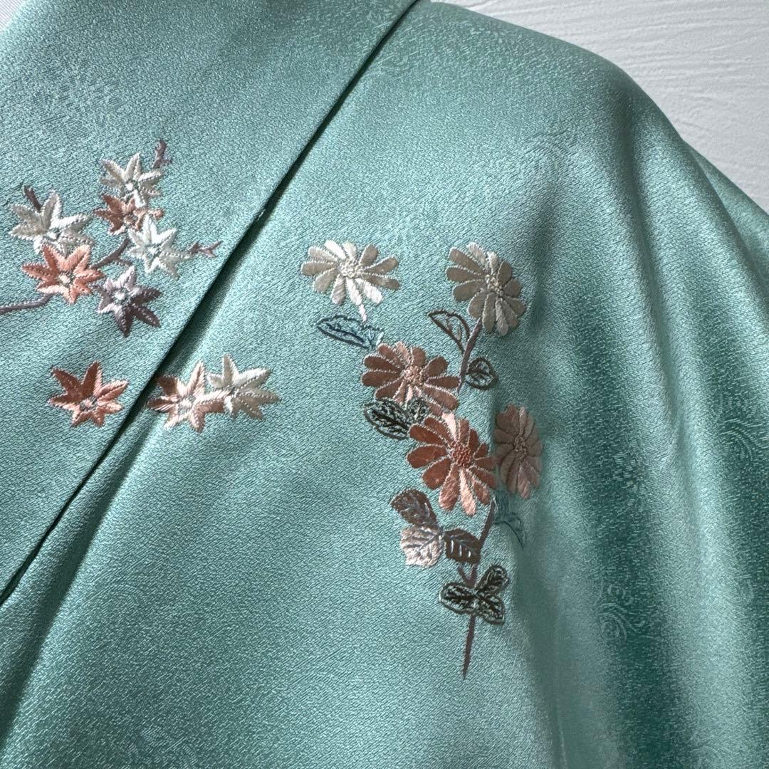 付け下げ訪問着　刺繍　美品　綸子　身丈156 ロ-6