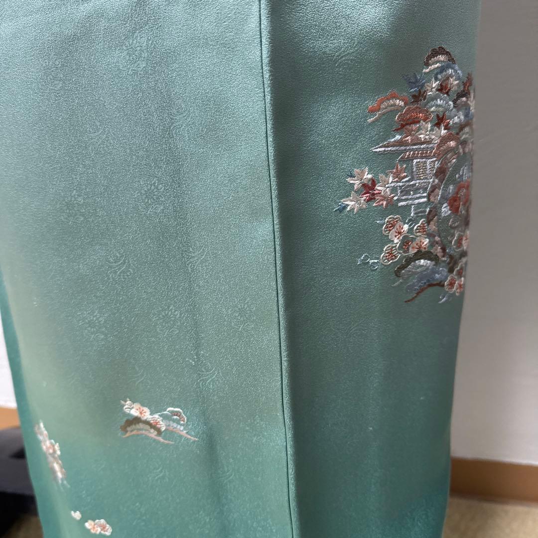 付け下げ訪問着　刺繍　美品　綸子　身丈156 ロ-6