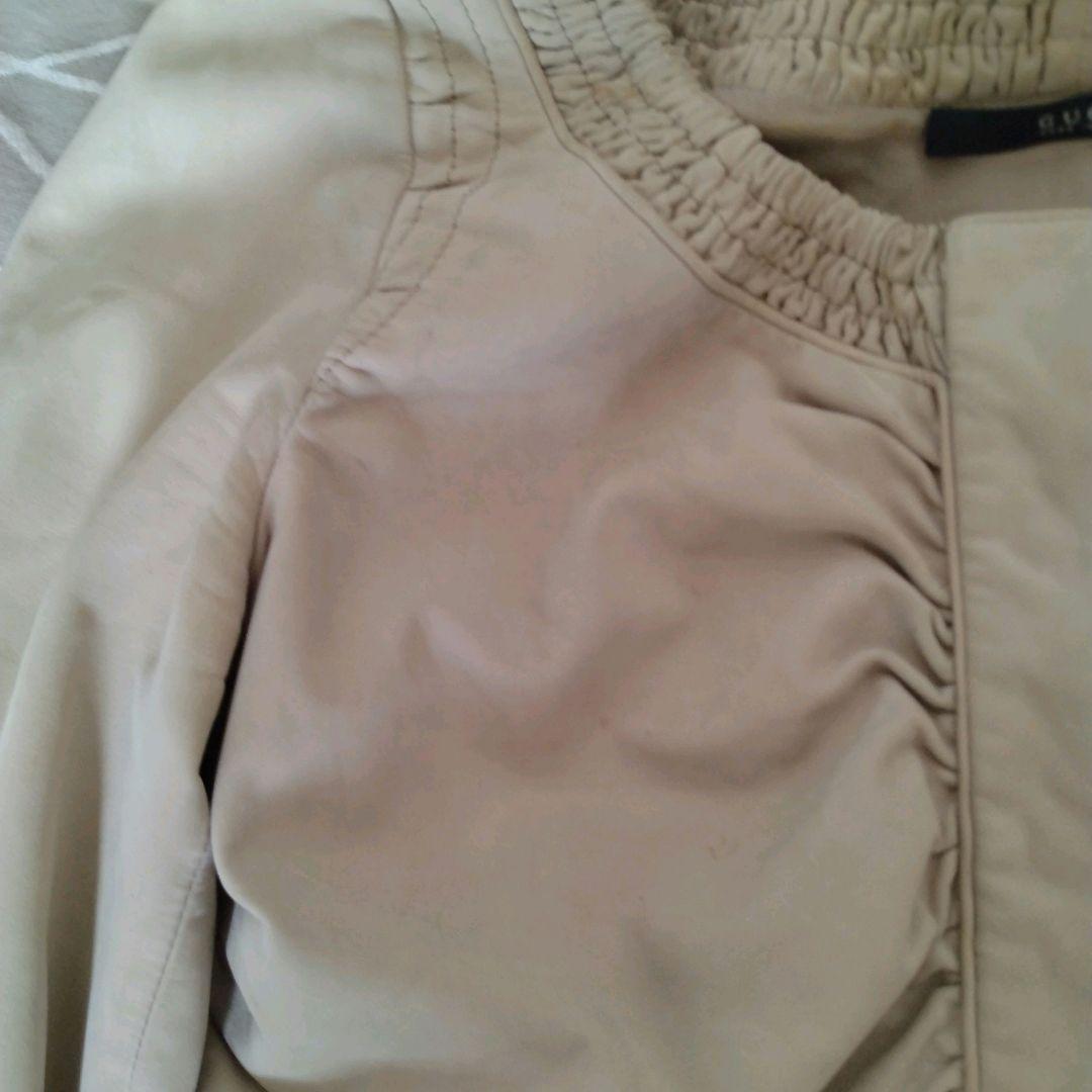 Gucci ベージュ レザー シングルライダースジャケット 40 ヴィンテージ