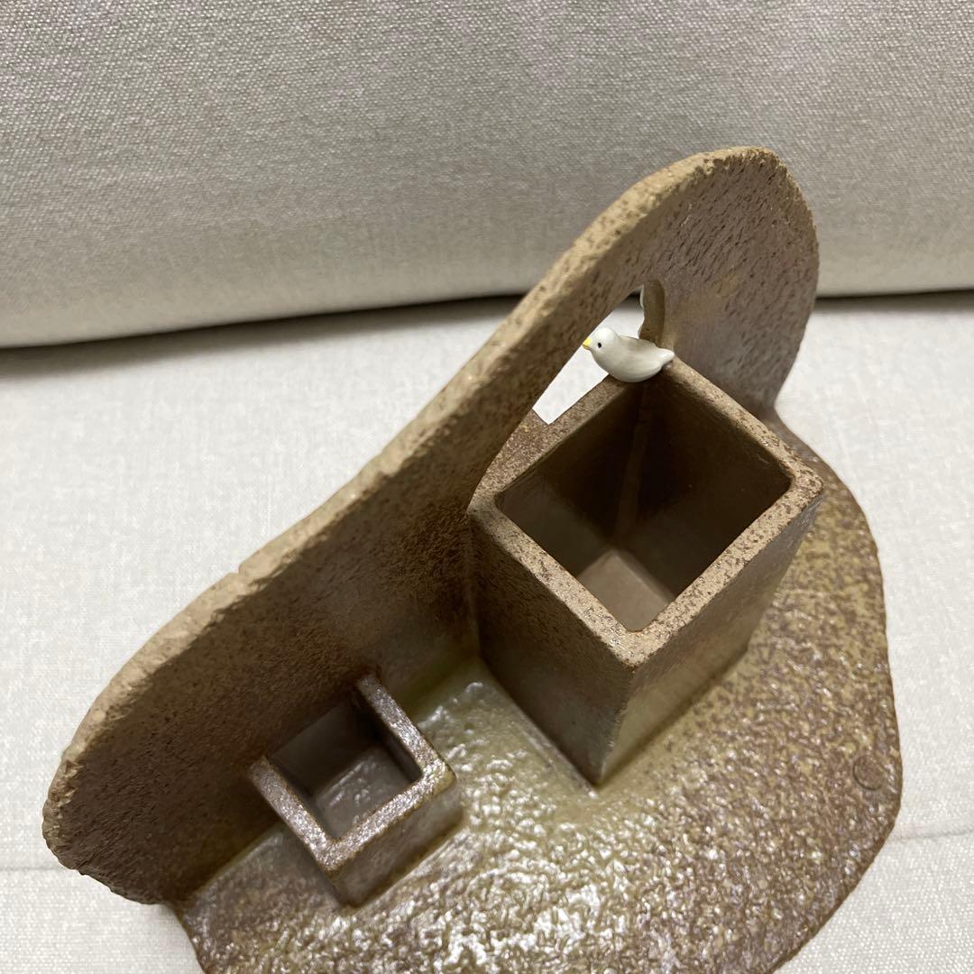 すみ田理恵 焼き物 器 ペン立て 花器　招き猫　ねこ　ネコ　猫　オブジェ