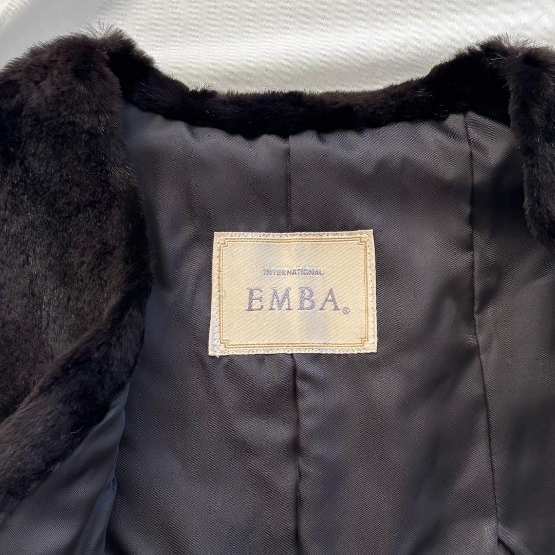 EMBA ロングファーベスト コリンスキー 黒 ゴールドボタン 毛皮