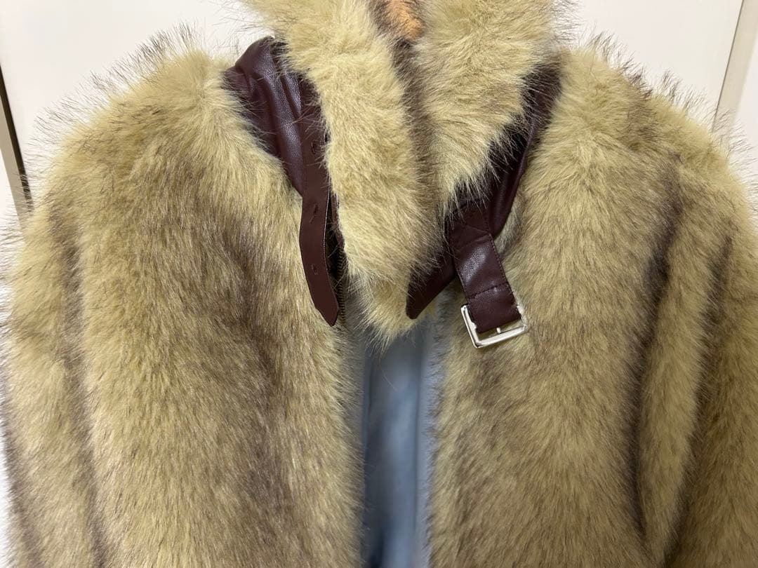 Haru　jouetie ベルトミドルファーコート