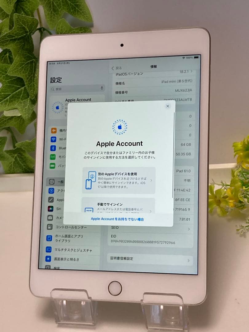 SIMフリー★ Apple iPad mini 5 Wi-Fi+Cellular