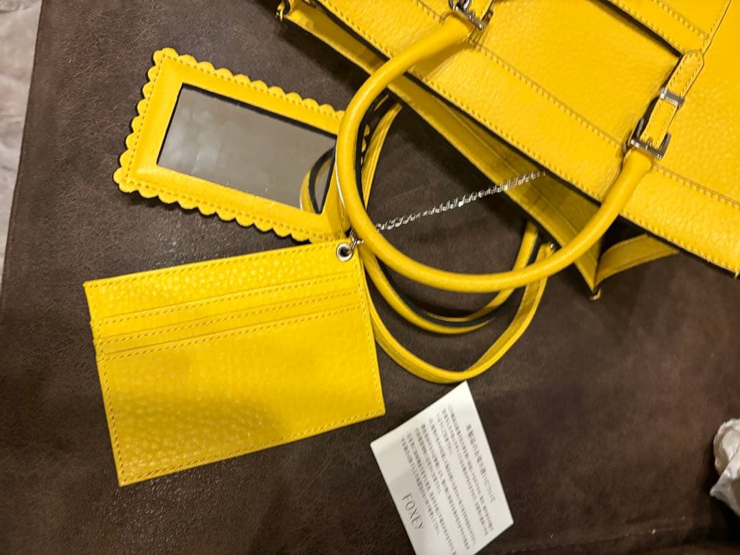 フォクシーＤＡＳＹＬＩＮＦＯＸＥＹ黄イエローハンドバッグショルダー34825