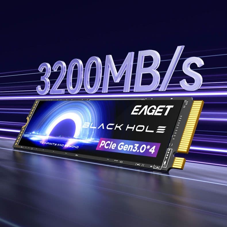 ヒートシンク付 EAGET M.2 NVMe SSD 512GB PCIe3.0