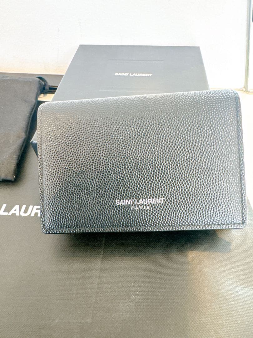 美品！SAINT LAURENT ブラック名刺入れ※袋、箱、紙袋付き
