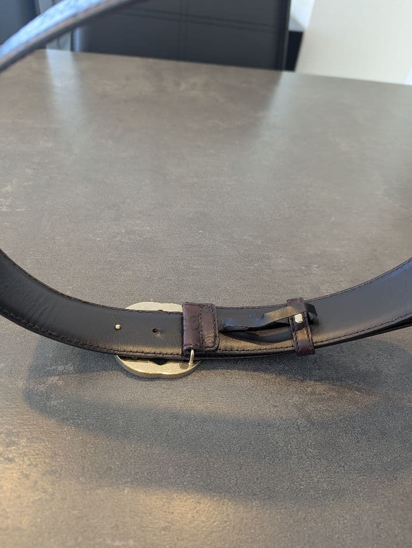 GUCCI ブラウン GGパターン ベルト 裏まで綺麗な革がポイント