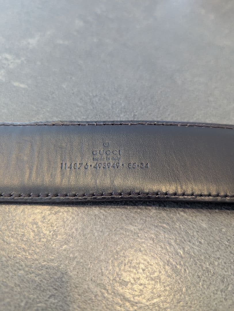 GUCCI ブラウン GGパターン ベルト 裏まで綺麗な革がポイント