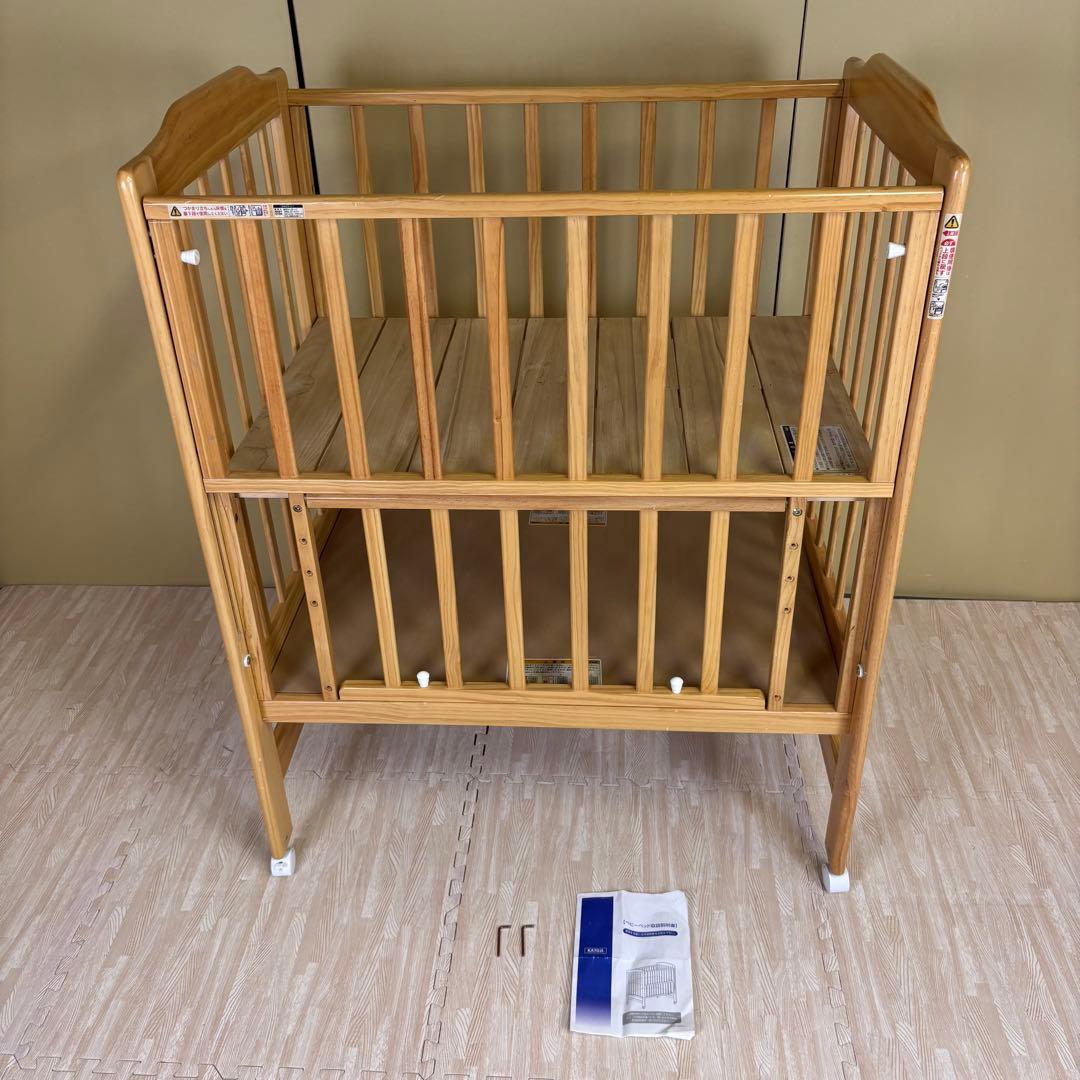 ☆除菌清掃済☆　☆綺麗☆　カトージ　ハイシートミニベッド　ナチュラル　すのこ床板