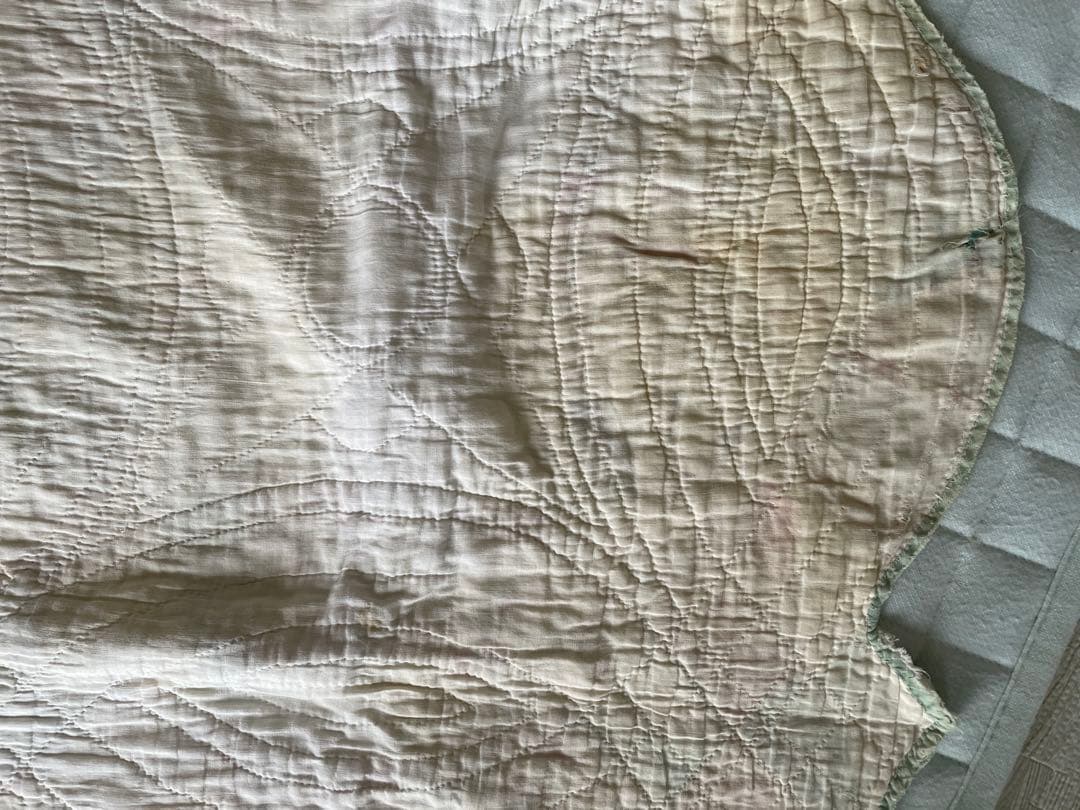 アンティークキルトビンテージ　パッチワークダブルウェディング　フィードサック