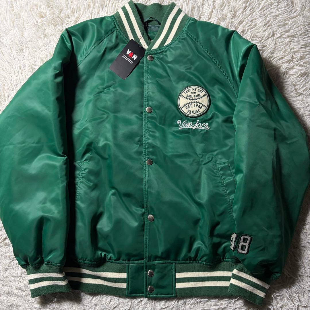 じ*！様 未使用/タグ付■VAN JACKET スタジャン　アーチロゴ　グリーン