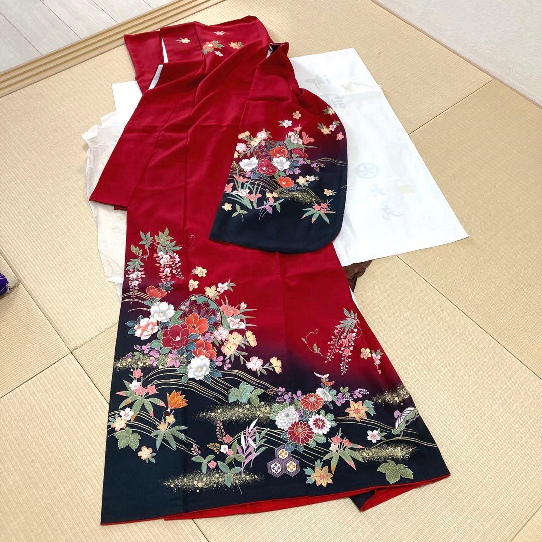 振袖　成人式　7点セット帯、小物付き