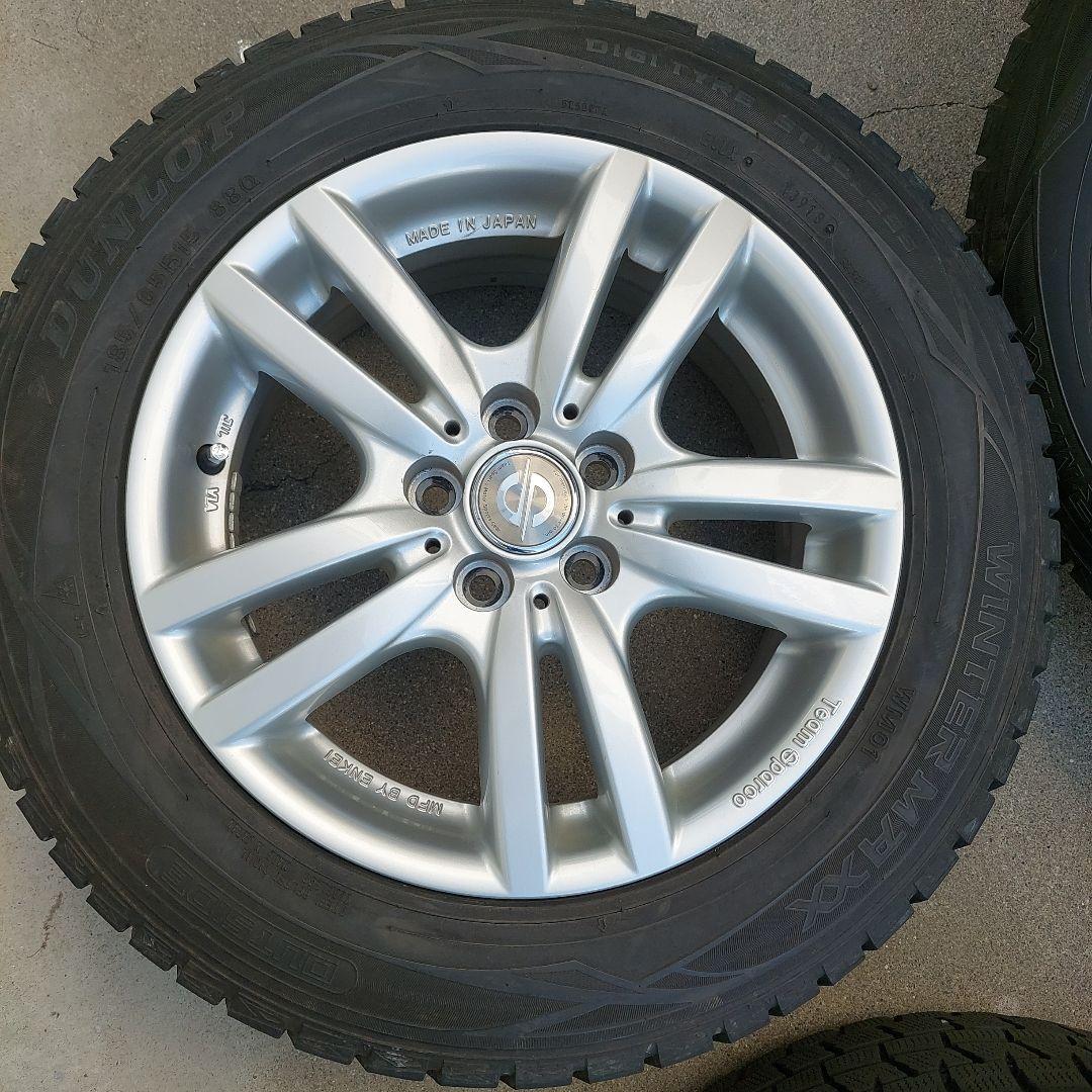 ホイール付きスタッドレスタイヤ4本セット185/65R15 PCD100 5H