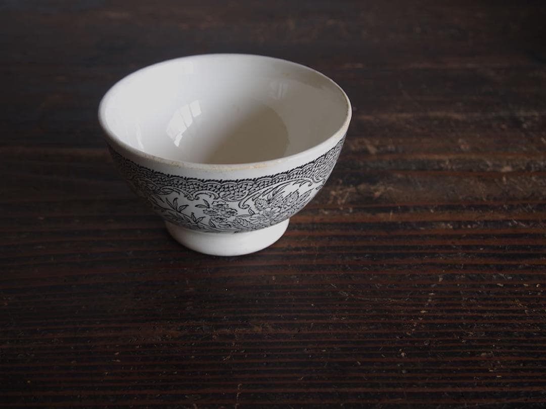 しろくま___グリザイユ カフェオレボウル トランスファーウエア/K275