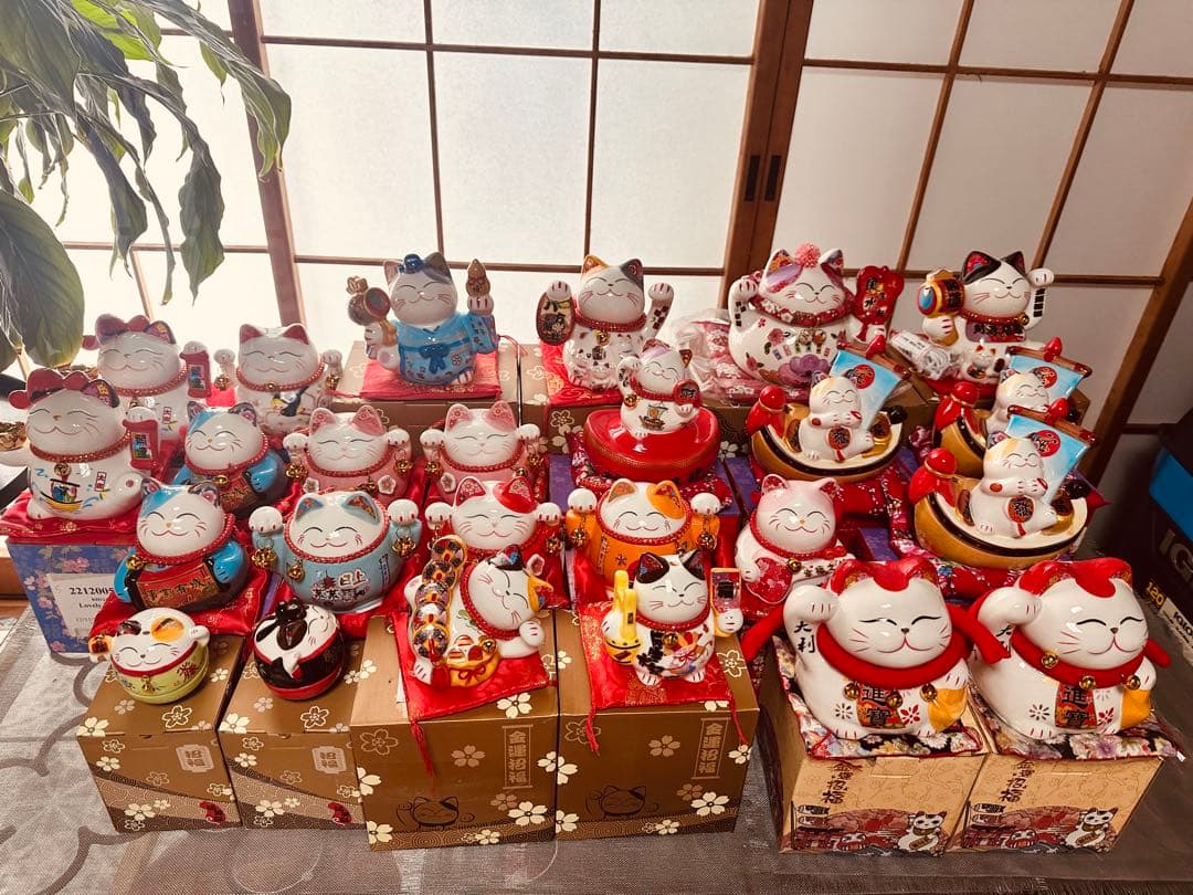 招き猫 陶器製 多種類セット