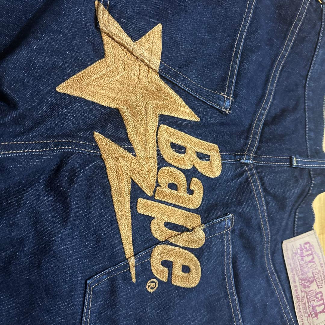 A BATHING APE ジーンズ　ハーフパンツ　Lサイズ