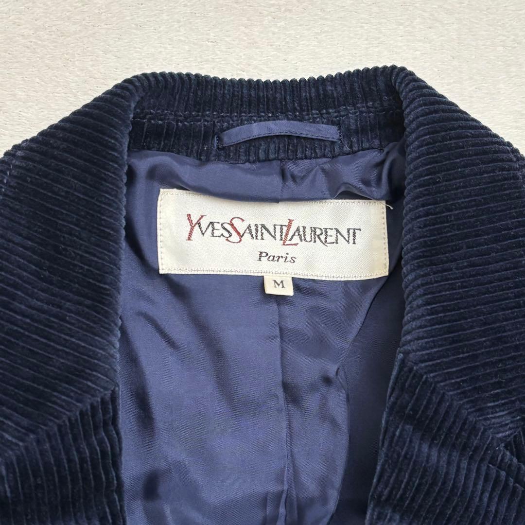 イヴ・サンローラン コーデュロイジャケット テーラードジャケット M ネイビー