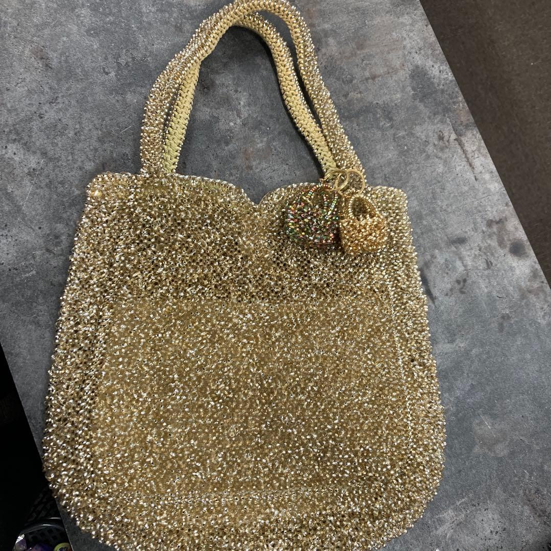 アンテプリマ　ワイヤーバッグ　縦型　スタンダード　ゴールド　限定チャーム付き