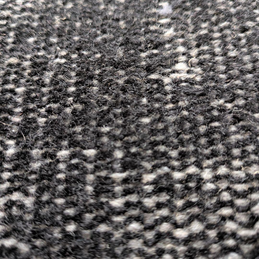 90×188 オーバーダイブラックグレーワンカラー　トルコヴィンテージラグ