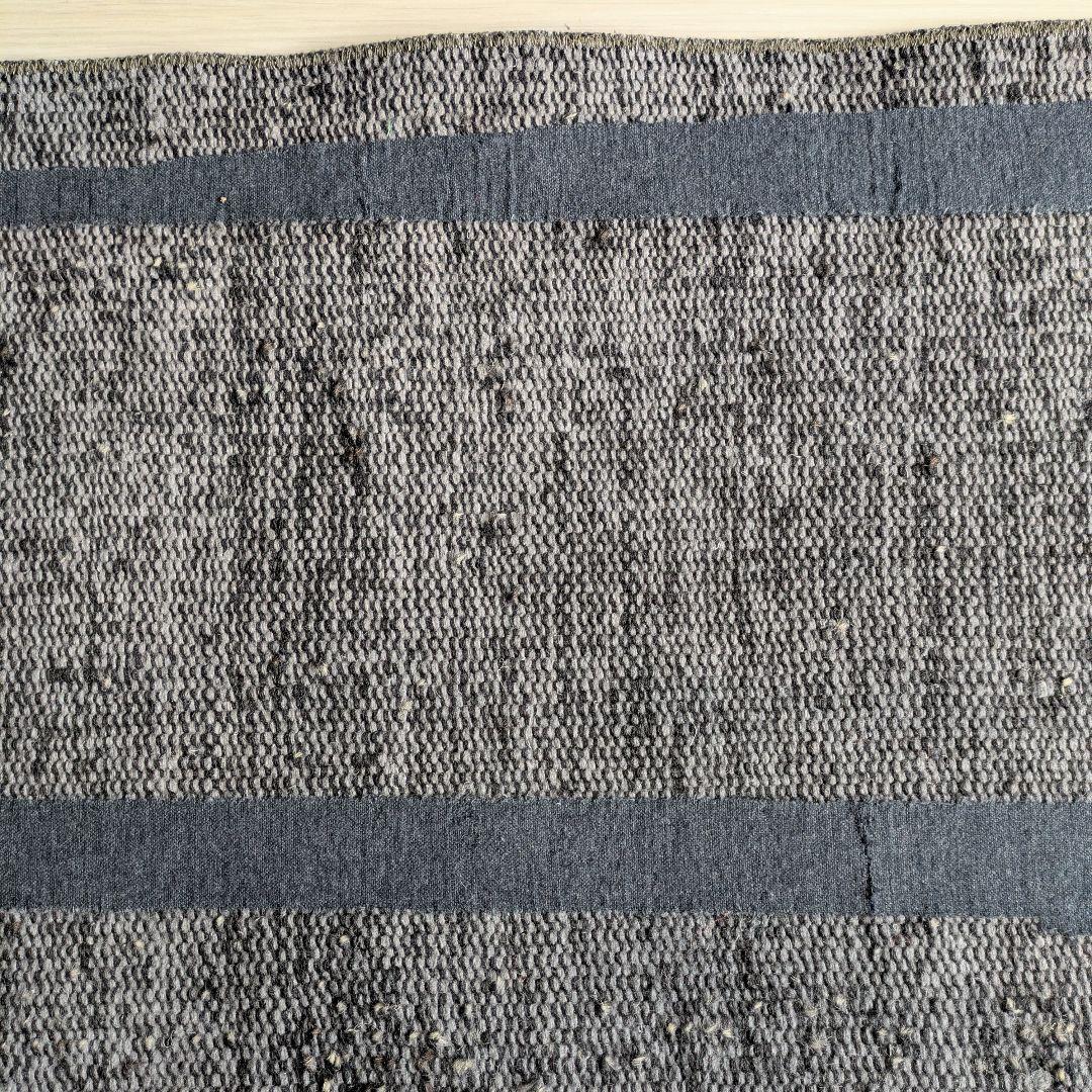 90×188 オーバーダイブラックグレーワンカラー　トルコヴィンテージラグ