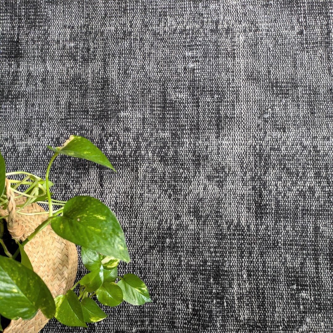 90×188 オーバーダイブラックグレーワンカラー　トルコヴィンテージラグ