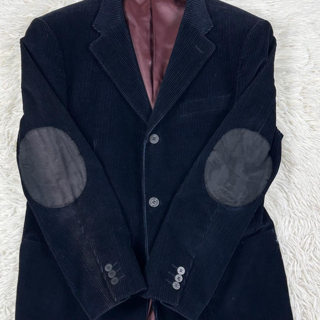 ポールスミス エルボーパッチ コーデュロイ テーラードジャケット 羊毛 ネイビー